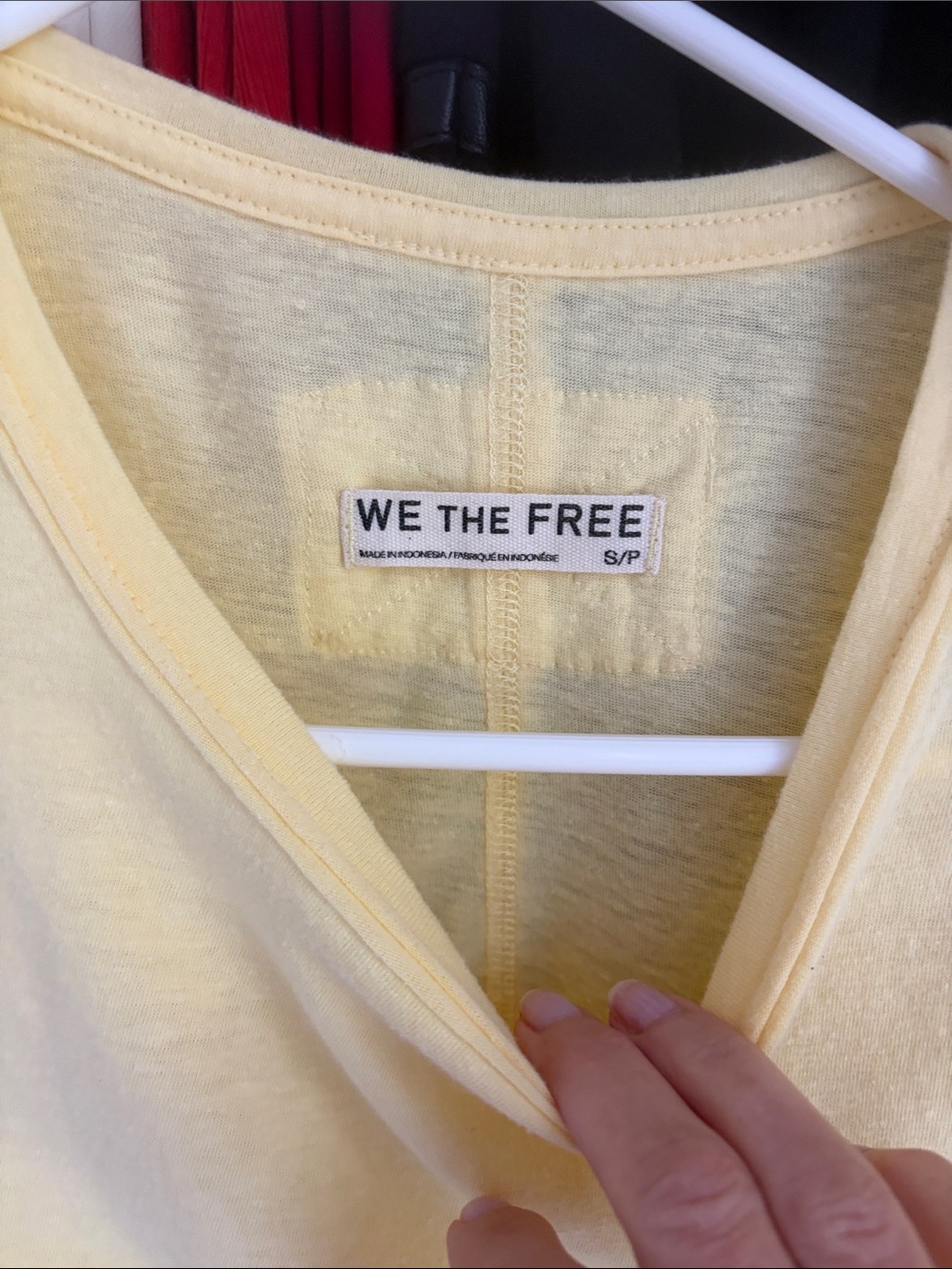 We The Free Pale Yellow V-Neck Knit Shirt